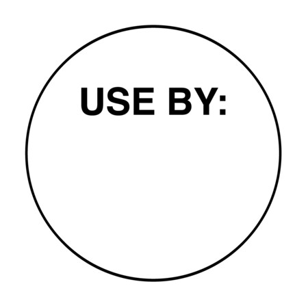 Nevs Dissolvable Labels - Use By 15/16" circle D-7323W